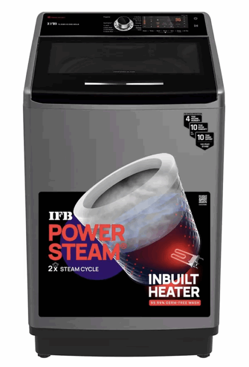 IFB 10 kg Power Dual Steam, Fully Automatic Top Load Washing Machine with In-built Heater Silver  (TL-SIBS 10.0KG AQUA)